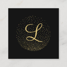 Guld & Svart | Modern Cirkelmonogram Professionell