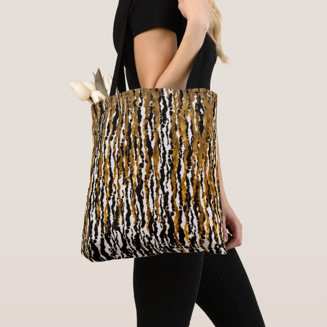 Guld & Svart Modern Safari Regn Djungel Glam Tygkasse (Närbild)
