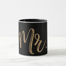 Guld & Svart MR. Typography Modern Minimal Typogra Mugg