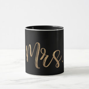 Guld & Svart MRS. Typography Modern Minimal Typogr Mugg