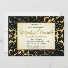 Guld Svart Övningsmiddag Inbjudningar