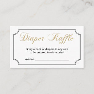 Guld & Svart Pojke Baby Shower Blöja Lotteri Bilje Tilläggskort