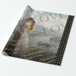 Guld & Svart Polka Prick Personlig Bröllop Presentpapper