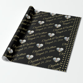 Guld & Svart Polka Prick Personlig bröllop Presentpapper