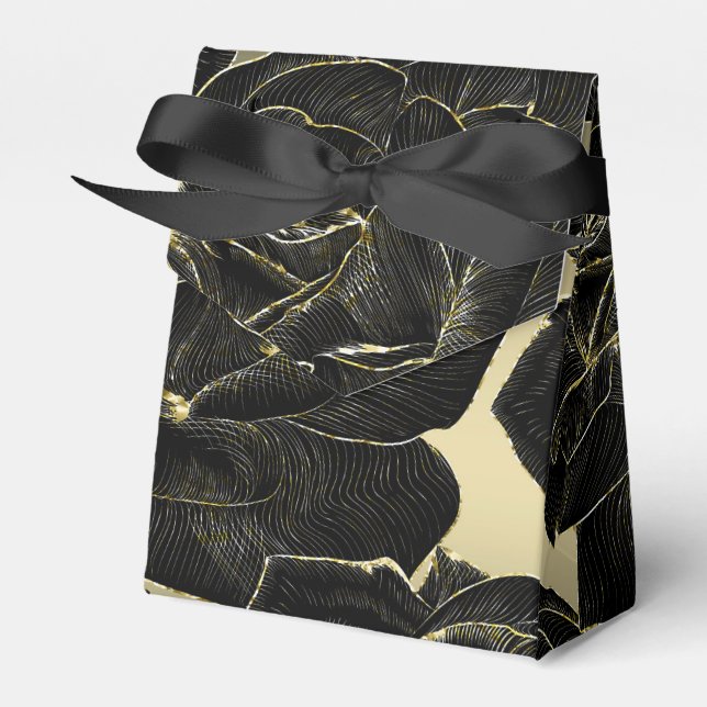 Guld & Svart Ros Glam Elegant Klassisk Chic Party Presentaskar (Framsidan Sidan)