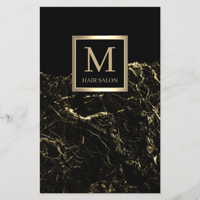 Guld svart snyggt hårsalong (Framsida)