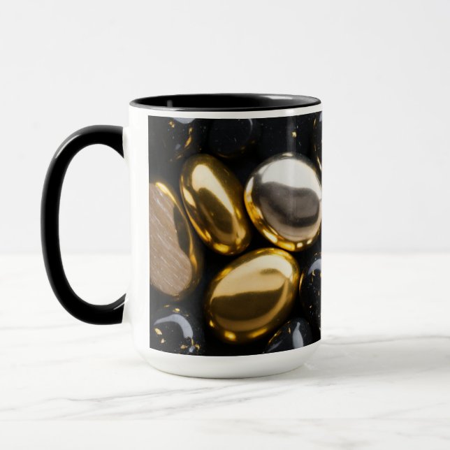 Guld svart sten mugg (Vänster)