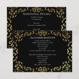 Guld & Svart Virvel Gotisk Bröllop Tilläggskort