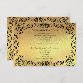Guld & Svart Virvel Gotisk Bröllop Tilläggskort