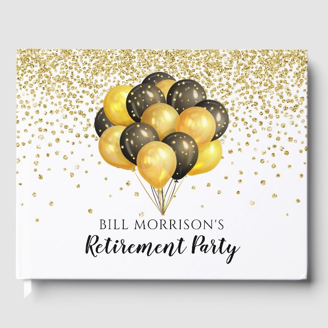 Guld Svart Vit Pensionärsfest  Gästböcker (Framsida)
