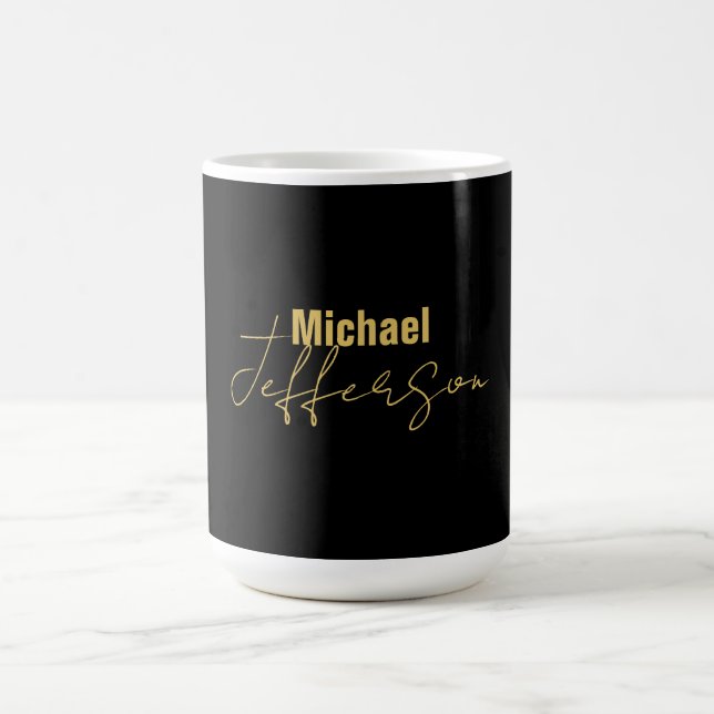 Guld svarta färg elegant, modern minimalistisk nam kaffemugg (Center)