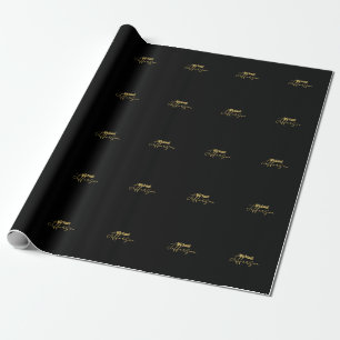 Guld svarta färg elegant, modern minimalistisk nam presentpapper