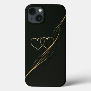 Guld, svarta Fodral-Mate iphone case