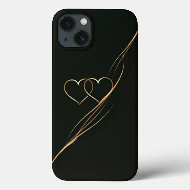 Guld, svarta Fodral-Mate iphone case (Baksida)