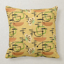 Guld, Svarta havet och Grönt Femtio Retro Stil Kudde