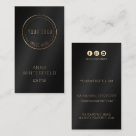 Guld svarta logotyp elegant moderna social-medier visitkort