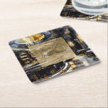 Guld svarta natten Klubb Party Möhippa Underlägg Papper Kvadrat<br><div class="desc">Guld svartnattsdagg Klubb Party Shower eller födelsedagskalender</div>