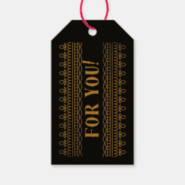 Guld svarta ros bagage Anpassade presentetiketter