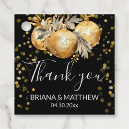 Guld Svarte jul Bröllop Gåvor Etiketter