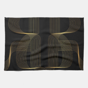 Guld svarten, eleganten, coola, den unika kökshandduk