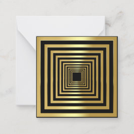 Guld svartfyrkantig elegant 3d, effekt anteckningskort