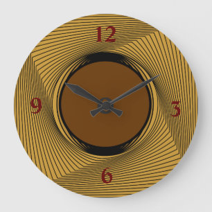 Guld/svartgränsen med rött/brunt centrerar >Clocks Stor Klocka