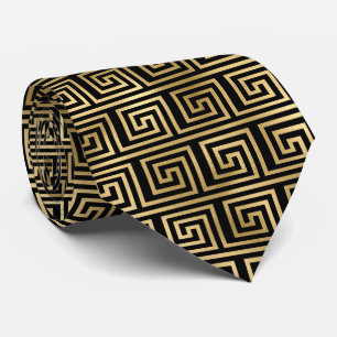Guld svartkonst deco i mönster slips