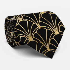 Guld svartkonst deco tisto mönster hals slips