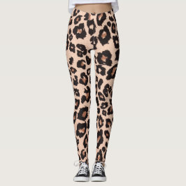 Guld svartleopard i modern abstrakt leggings
