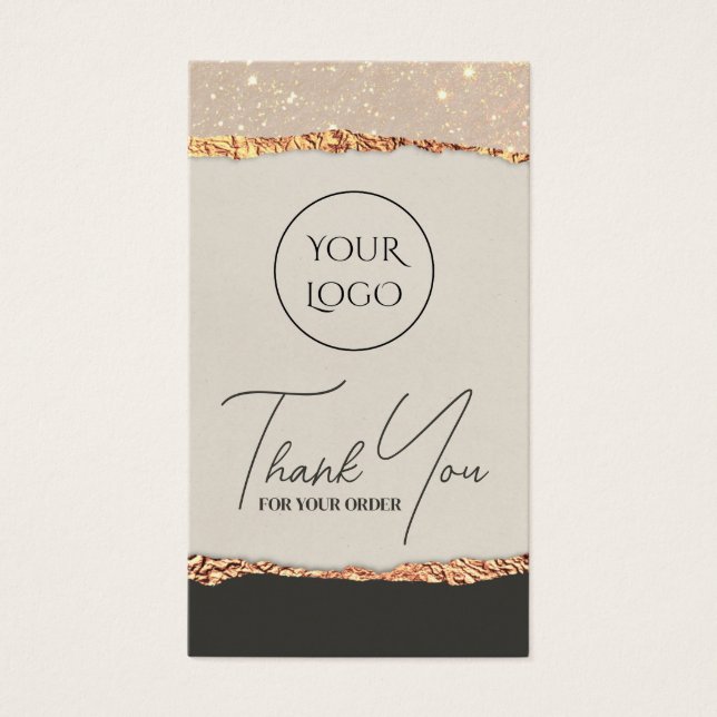 Guld svartshimmer pappra paket visitkort (Framsidan)