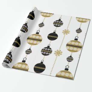 Guld/Svartvit jul Mönster Presentpapper