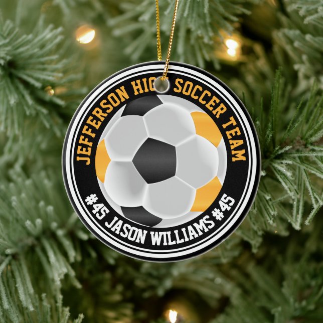 Guld, Svartvit ⚽ Julgransprydnad Keramik (Träd)
