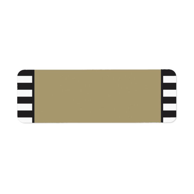 Guld - Svartvit Rand - Returadress Etikett (Framsidan)