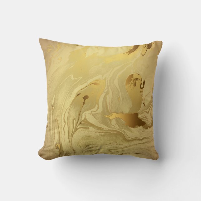 GULD SVIRL MARBLE CUSHION KUDDE (Framsida)