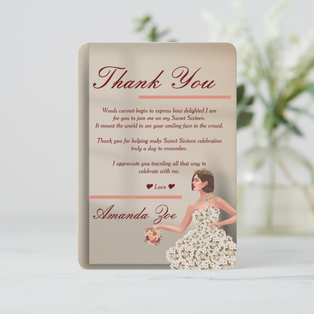 Guld Sweet sixteen Tackkort Spara Datumet (Stående Fram)