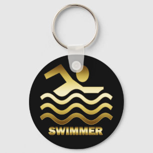 GULD SWIMMER NYCKELRING