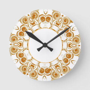 Guld Swirl Clock Rund Klocka