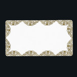Guld: Swirl-juletiketter Fraktsedel<br><div class="desc">Sandra Mack Studios Adressetiketter av jultomten i guld i samack</div>