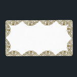 Guld: Swirl-juletiketter Fraktsedel<br><div class="desc">Sandra Mack Studios Adressetiketter av jultomten i guld i samack</div>