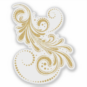 Guld swirl Sticker Klistermärken