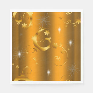 Guld Swirls och Stars Luxuriska jul Pappersservett