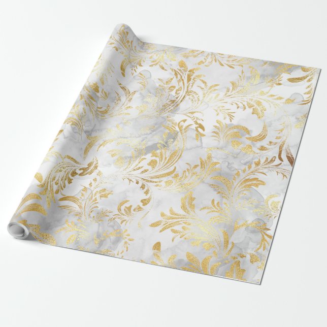 Guld Swirls Presentpapper (Utrullad)