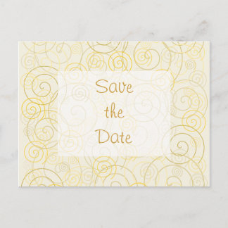 Guld Swirls Save Date Postcard Meddelande Vykort