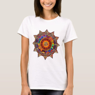 Guld- symbolisk solMandala Tee