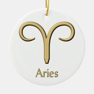 Guld- symbolprydnad för vädur julgransprydnad keramik