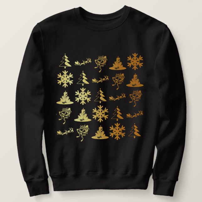 Guld- symbolsjultröja lång ärmad tröja (Design framsida)
