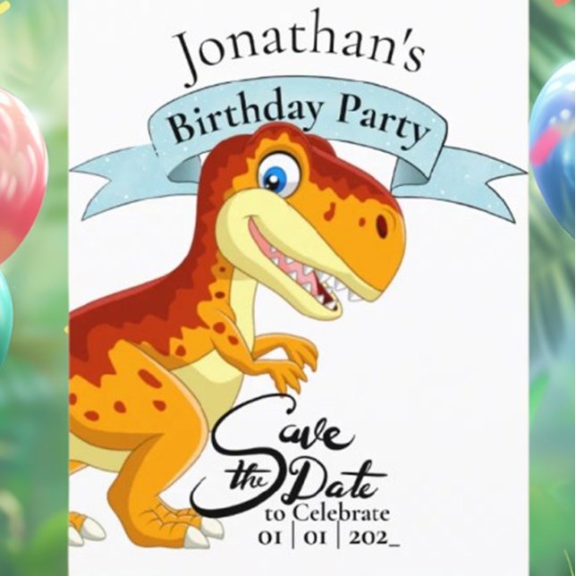 Guld T Rex, Glad födelsedag pojke Vykort (Celebrate your little one's special day with our Gold T Rex Happy Birthday postcard! )