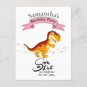 Guld T Rex, Glad födelsedag tjej Vykort