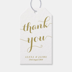 Guld Tack Cute Modern Calligraphy Party-förmån Presentetikett