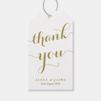 Guld Tack Cute Modern Calligraphy Party-förmån Presentetikett